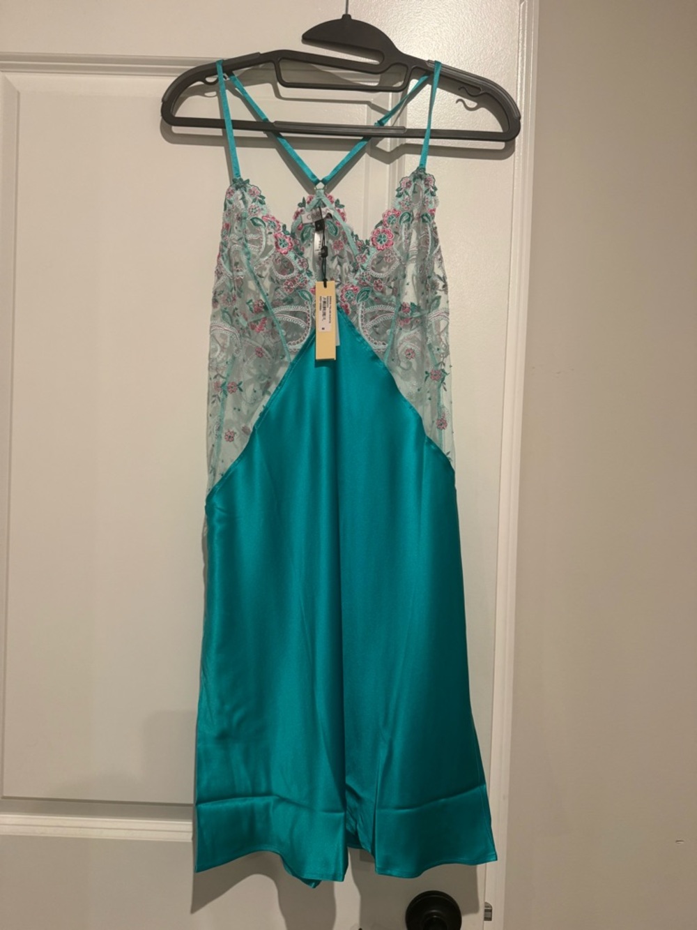 Cosabella Silk Nightie with Floral Lace